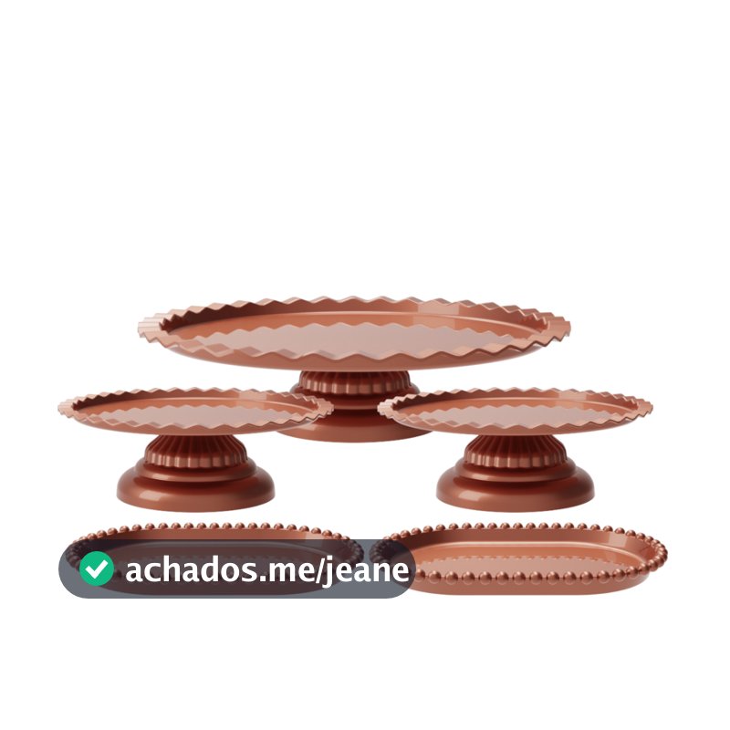 Kit Eventos 5 Peças Boleira Bandejas Decorações Festas Casamentos