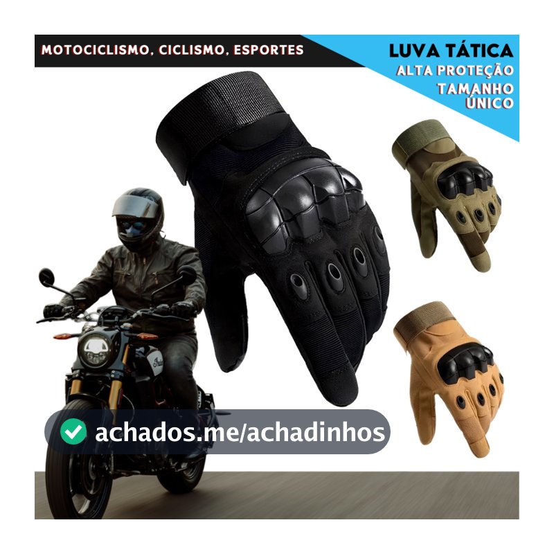 Luva de Motoqueiro Motoboy - Proteção para Motoboy e Pilotos Resistente e Confortável  - CH