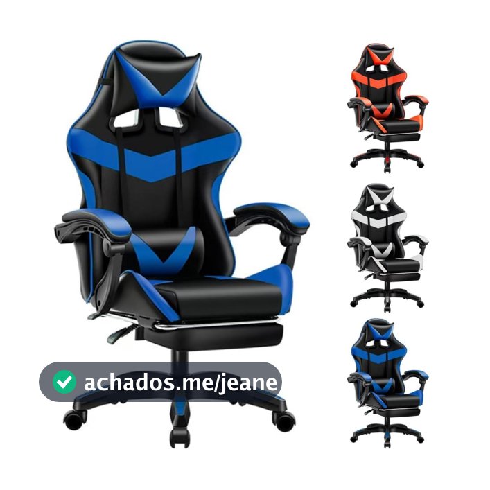 Cadeira Gamer Profissional Escritório Ergonômica Reclinável Confortável Com Rodinha E Apoio Para Pés