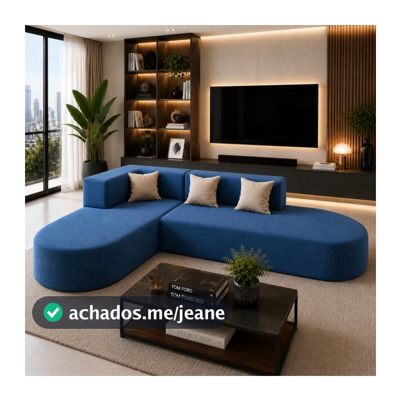 Sofá de Espuma Orgânico em L Estilo Minimalista Premium para Sala Moderna tecido macio e confortável