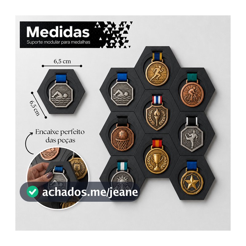 Kit Porta Medalhas em MDF Criativo Ciclismo Futebol Corrida Kit 10 Und