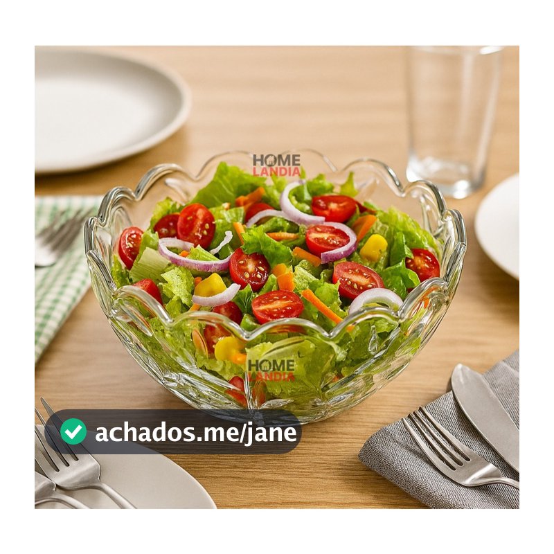 Bowl Centro de Mesa em Vidro Ideal para Sobremesas, Saladas ou Frutas - Dumiat