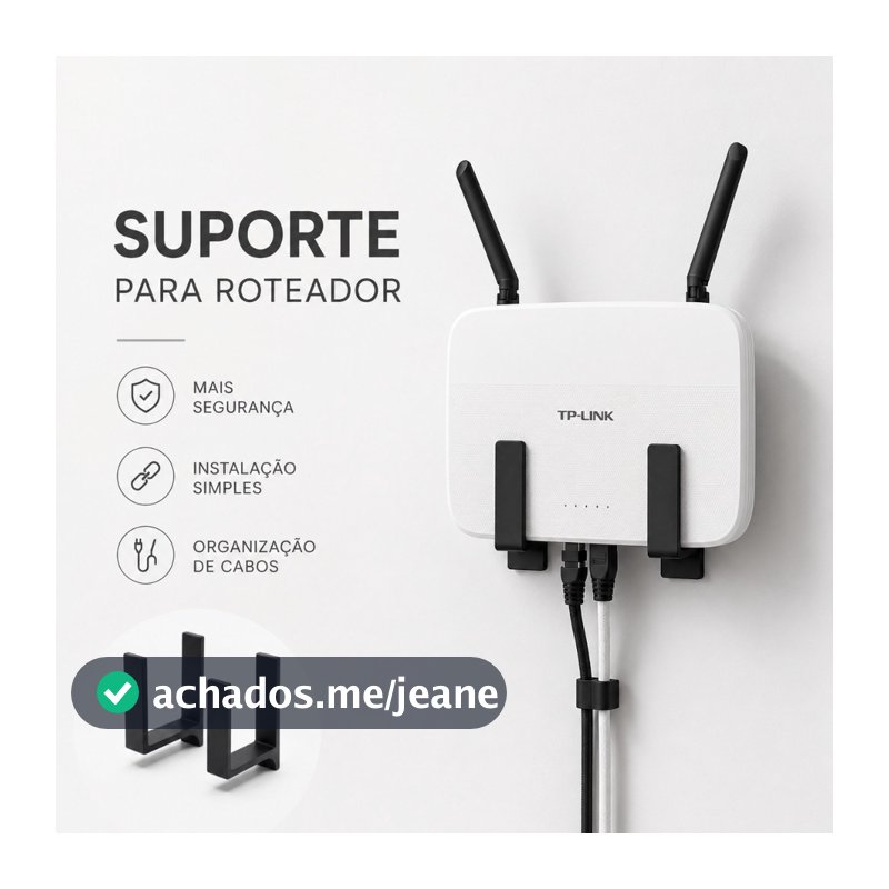 Suporte para Roteador e Modem de Parede Sem Furo com Fita 3M Universal Organizador WiFi Adesivo