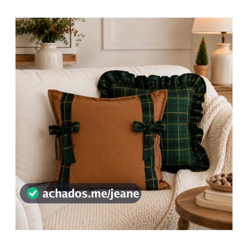 Capa de Almofada de Natal 40x40 | Linho  | Tricoline 100% Algodão