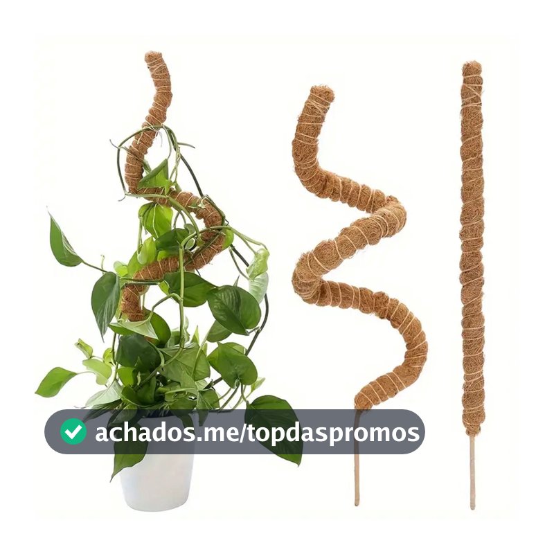 Tutor Plantas Trepadeiras Fibra Coco 60cm 80cm 100cm 120cm 150cm Estaca Suporte Natural Jardim