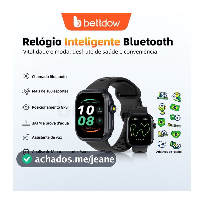 BETTDOW kriki Ai modelo GPS + smartwatch Alexa com mais de 100 modos desportivos, à prova de água 3ATM