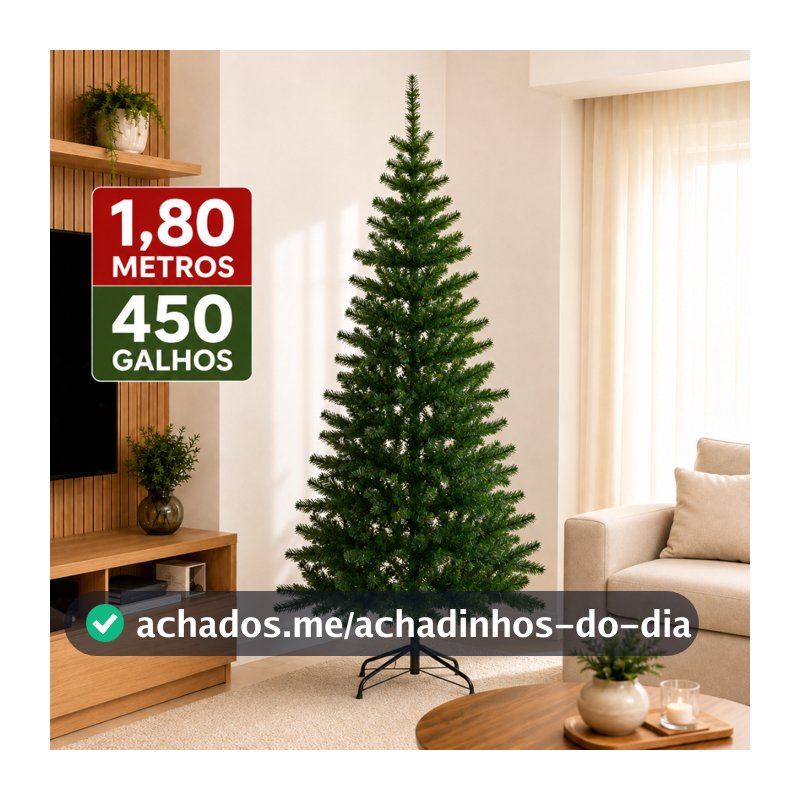 Árvore De Natal 1,80cm Pinheiro Luxo 450 Galhos Cheia Resistente Pinheiro De Natal Tradicional Verde