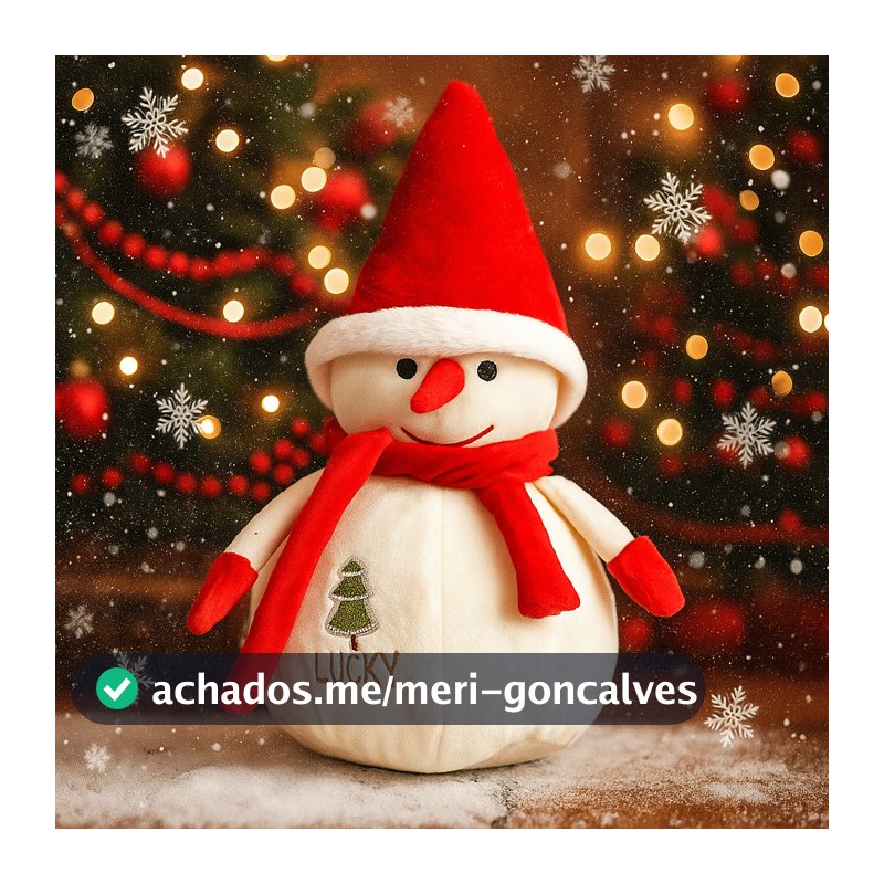 Boneco de Neve Enfeite de Natal - Pelúcia 22cm Altura
