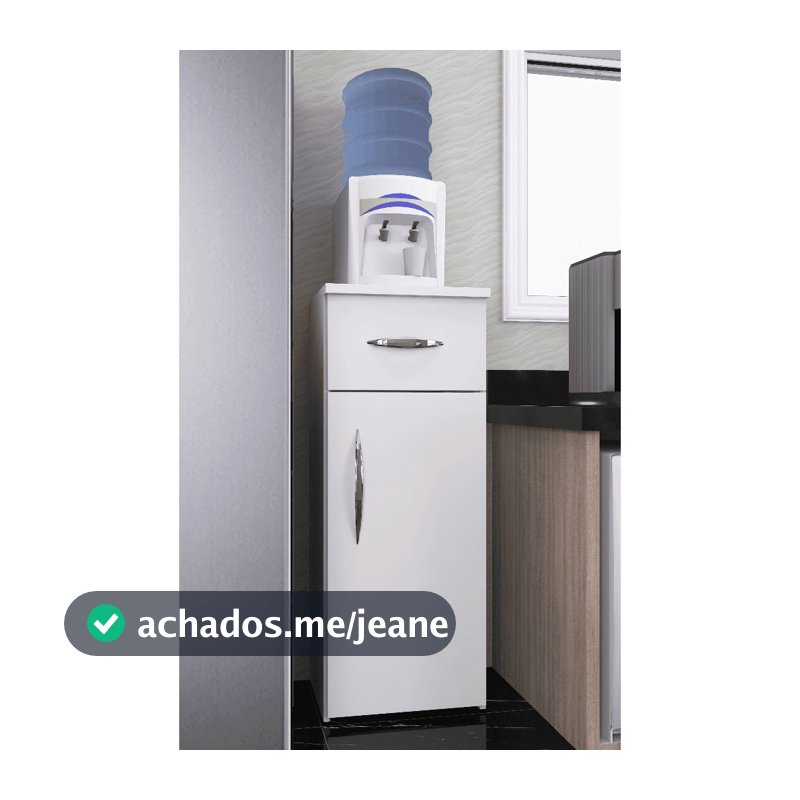 Armário para Bebedouro com 1 Porta e 1 Gaveta - Cor Branco