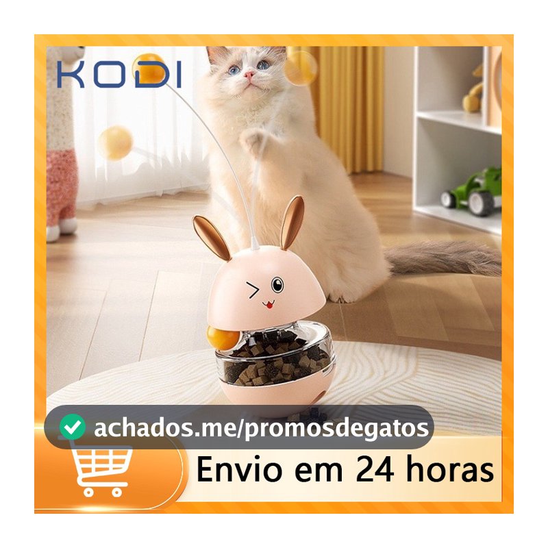 Comedouro Brinquedo Interativo Para Pets Porta Petisco Ração Dispenser Reduz Estresse -Z5