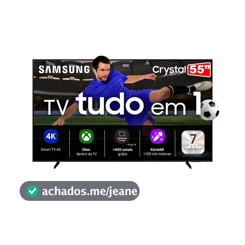 Smart Tv Samsung 55" Crystal LED UHD 4k Tizen HDR 130W