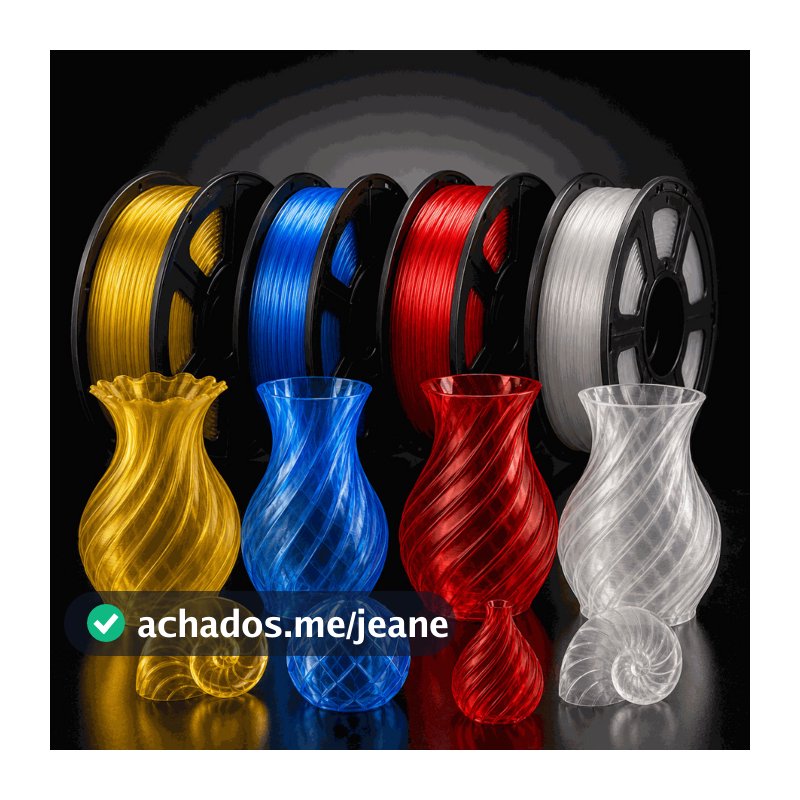 Filamento PETG Translúcido Cristal 1kg 1.75mm Para Impressora 3D Alta Resistência Masterprint