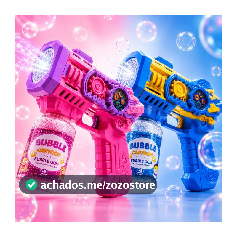 Lança Bolhas Sabão Automático Brinquedo Infantil Menino Menina Festa Aniversário Presente Elétrico