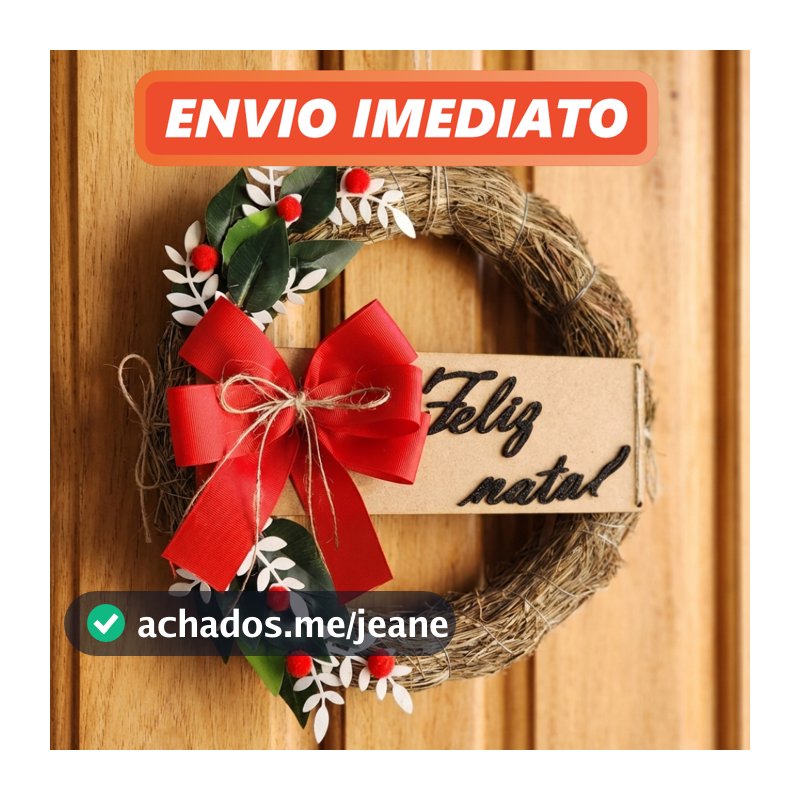 Guirlanda 30cm Natal Porta Entrada Luxo Decoração Natalina Enfeite de Natal 2026 2027 Laço Vermelho