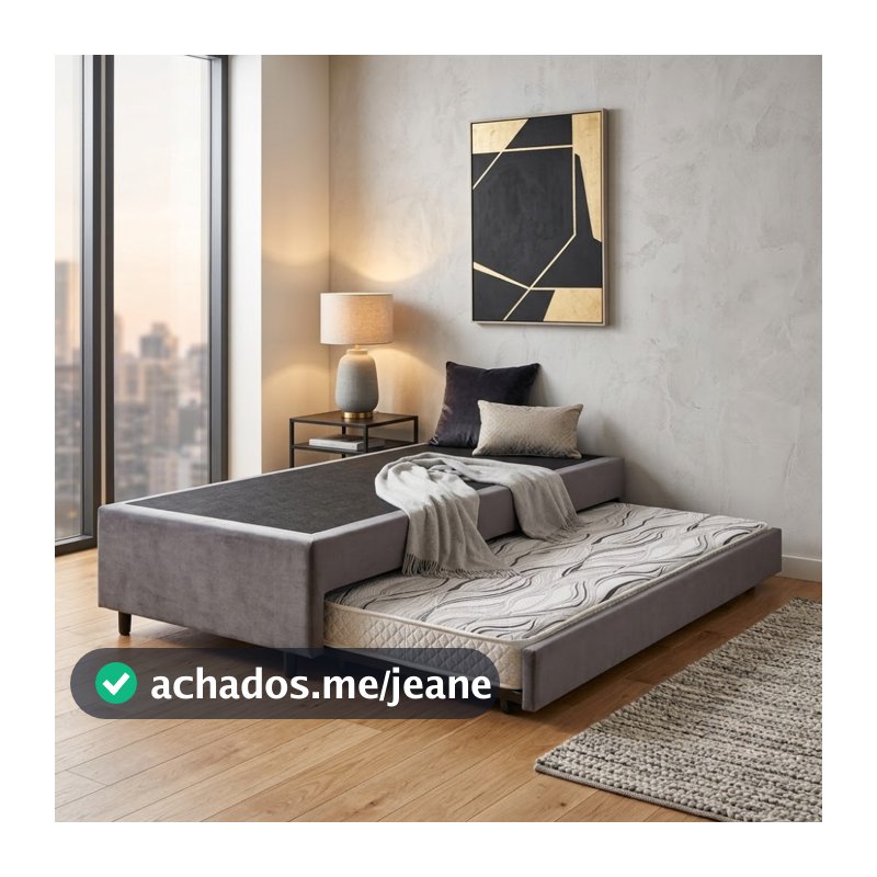Bicama Box Solteiro 88x188 com Colchão Auxiliar Ecoflex