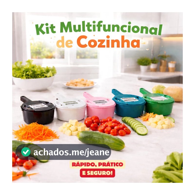 RALADOR DECASCADOR CORTADOR FATIADOR DE LEGUMES VEGETAIS FRUTAS ALIMENTOS MULTIFUNCIONAL KIT 12 EM 1