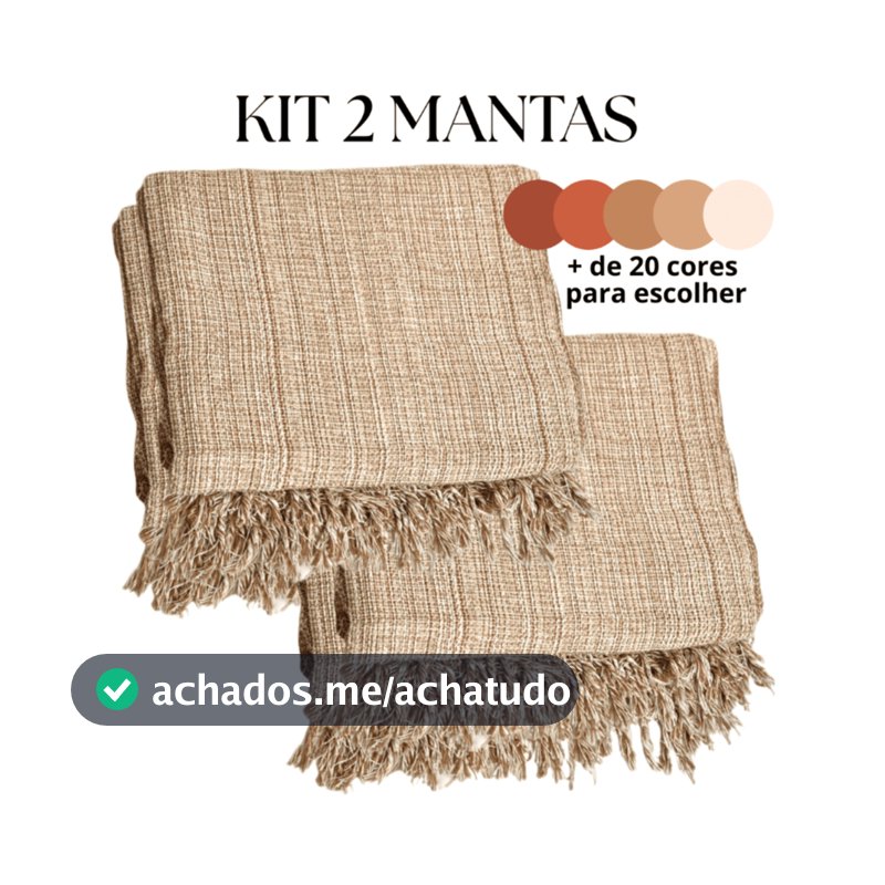 Kit 2 Mantas Decorativas Para Sofá Luxuosa Tamanho 210X120 Tecido 100% Algodão Casa Nova Elegante