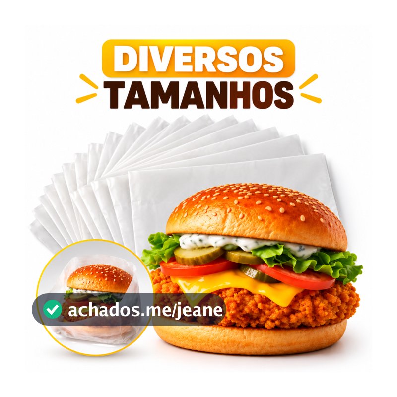 Saquinho para Lanche Premium Resistente Hot Dog Hambúrguer 1kg Diversas Medidas