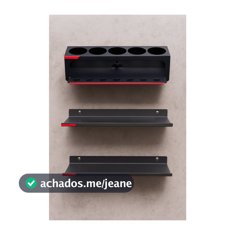 Kit organizador Estética Automotiva 3 Peças 1 Organizador + 2 Prateleira Pro