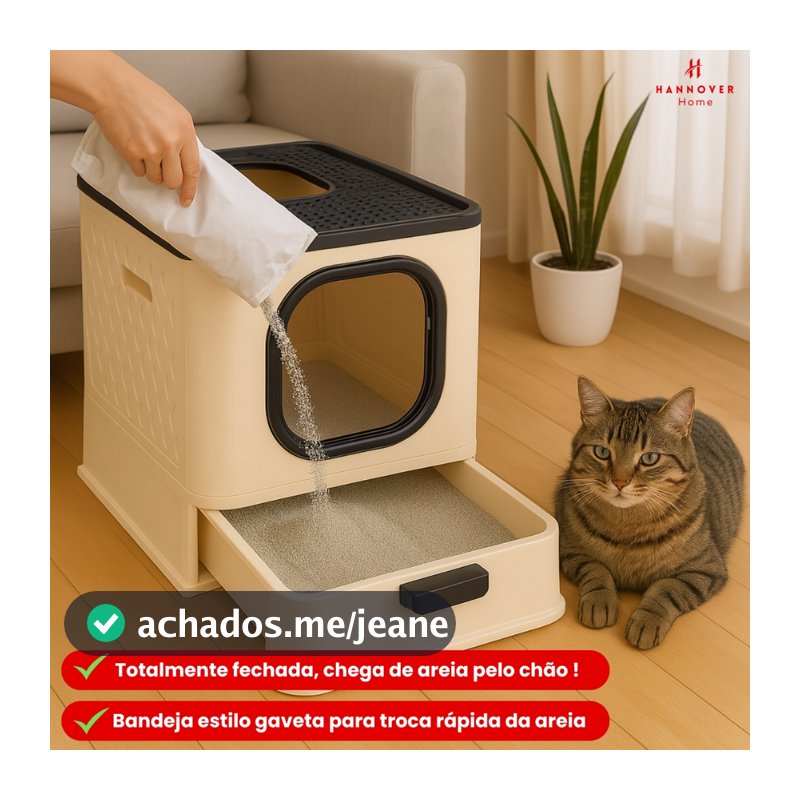 Caixa de Areia Para Gatos Fechada Sandbox Sanitário Furba Fechada e Furba Aberta