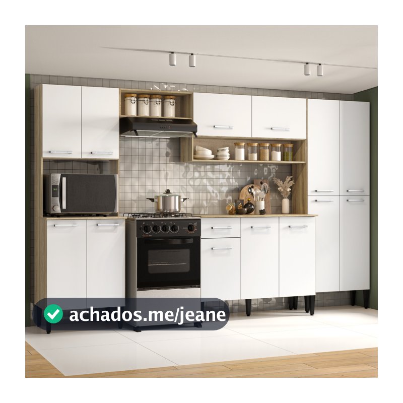 Cozinha Completa Arizona Plus com Armário e Balcão Carraro