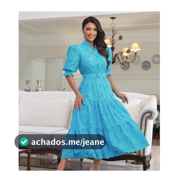 Vestido Elegante Em Lese De Algodão Com Bordados 3D