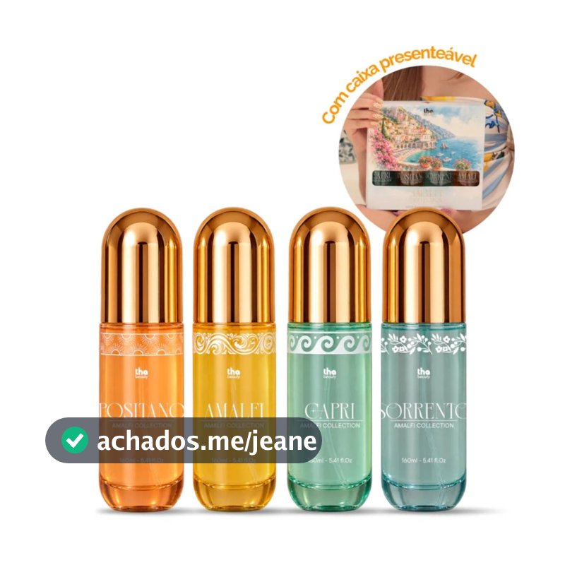 Kit Costa Amalfitana 4 Body Splash Perfume Feminino Colonia Perfumada Corporal Cheiroso Presente