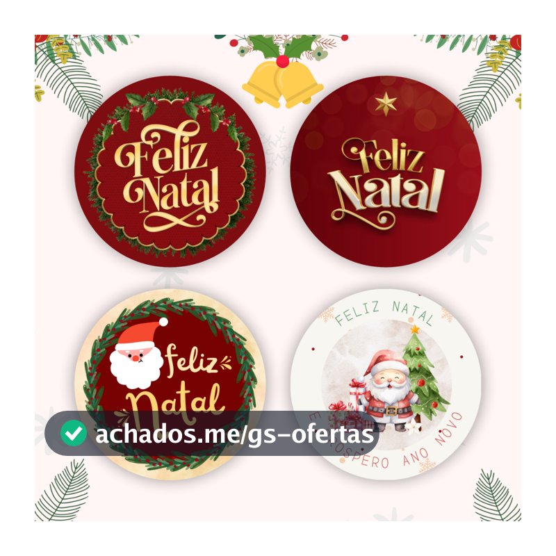 25/ 50 / 100 Etiqueta Adesiva Feliz Natal | Adesivo Natalino | 4x4 redondo | Lembrancinha decorativa
