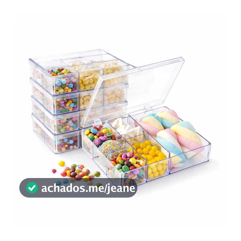 Kit 5 a 30 Caixas Organizadoras 6 Divisórias Festa Porta Doces Brigadeiro Bijuteria Mesa Decorada