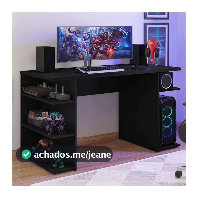 Mesa para Computador Gamer Escrivaninha 9409 Madesa - Preto