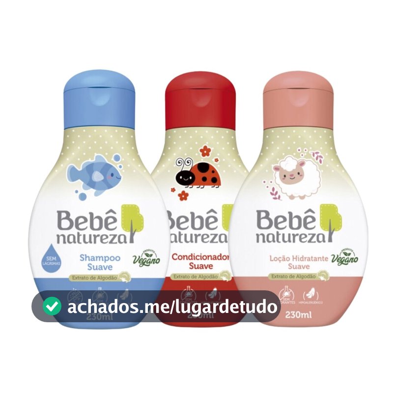 Kit Shampoo + Condicionador + Loção Hidratante 230 Ml Linha Suave Bebê Natureza
