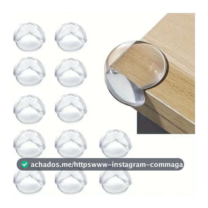 Kit 12 Protetor Quina De Mesa Em Silicone Com Adesivo Para Móveis Quarto Cozinha Promoção