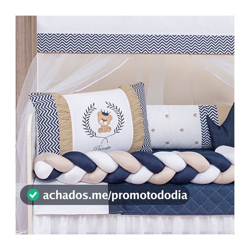 Kit Berço Teddy 11 Peças Urso Príncipe | Enxoval Completo Premium Menino/Menina | Padrão Americano