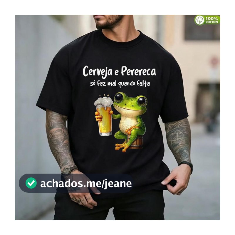 Camiseta Masculina Sapo Cerveja Engraçada Verão Presente Amigo Humor Casual Estampa Divertida Moda