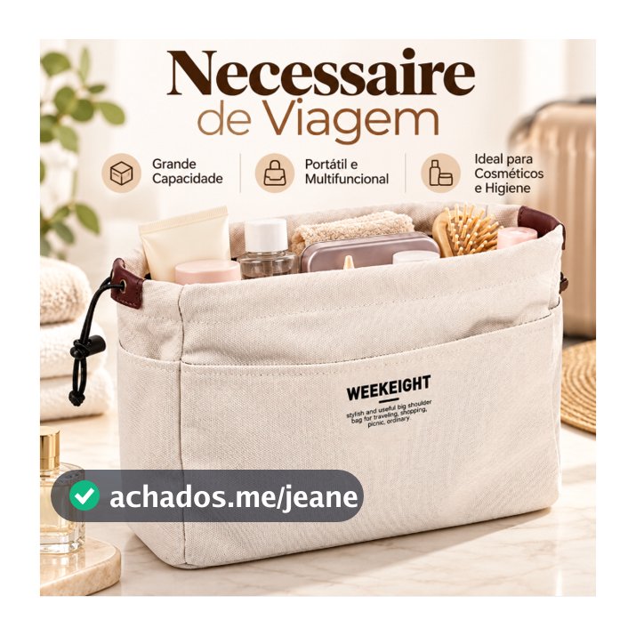 Necessaire De Grande Capacidade, Portátil De Viagem Multifuncional
