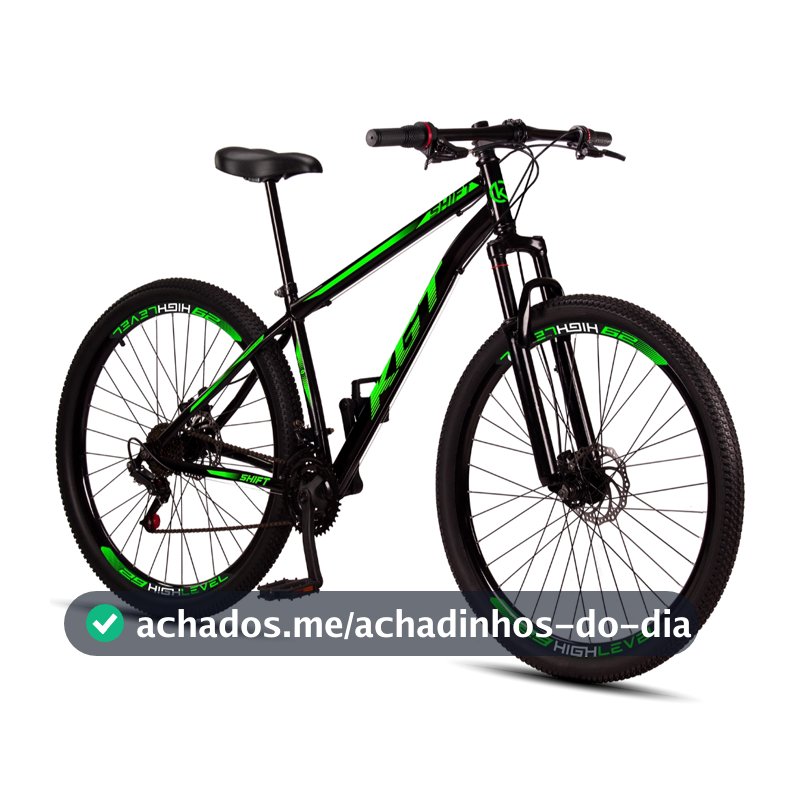 Bicicleta Aro 29 KGT Shift Aço Carbono Freios a Disco 21 Marchas Suspensão Diant
