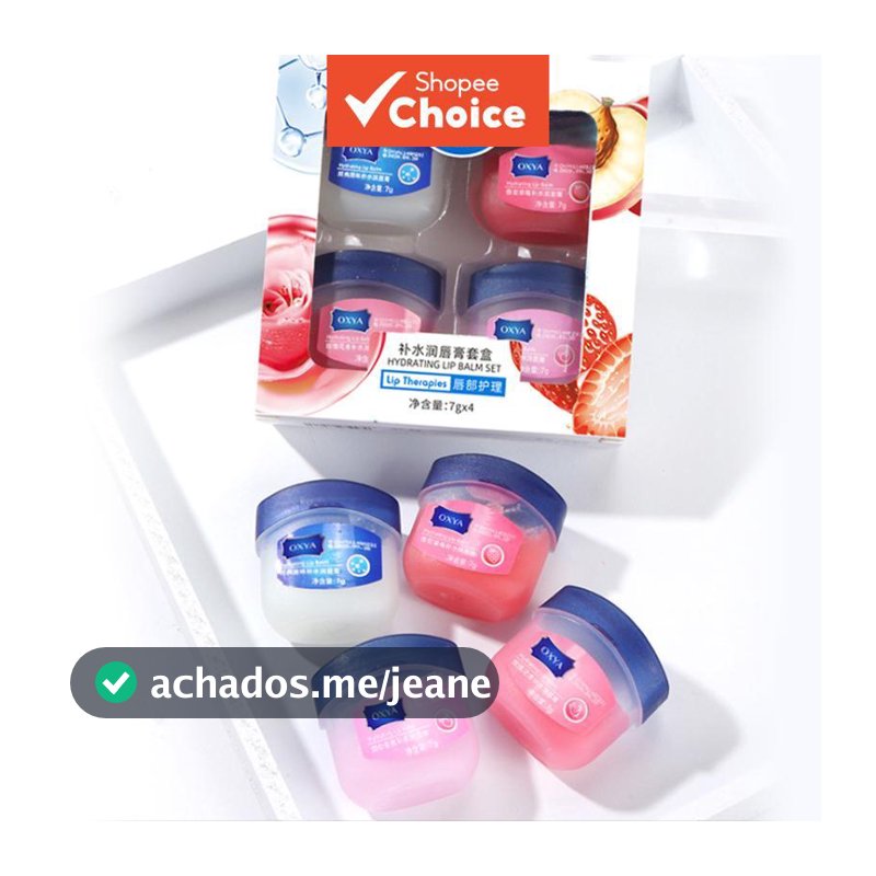 Conjunto de 4 Máscaras & Bálsamos Labiais, Tratamento Hidratante e Reparador para Lábios Secos, Kit de Cuidados