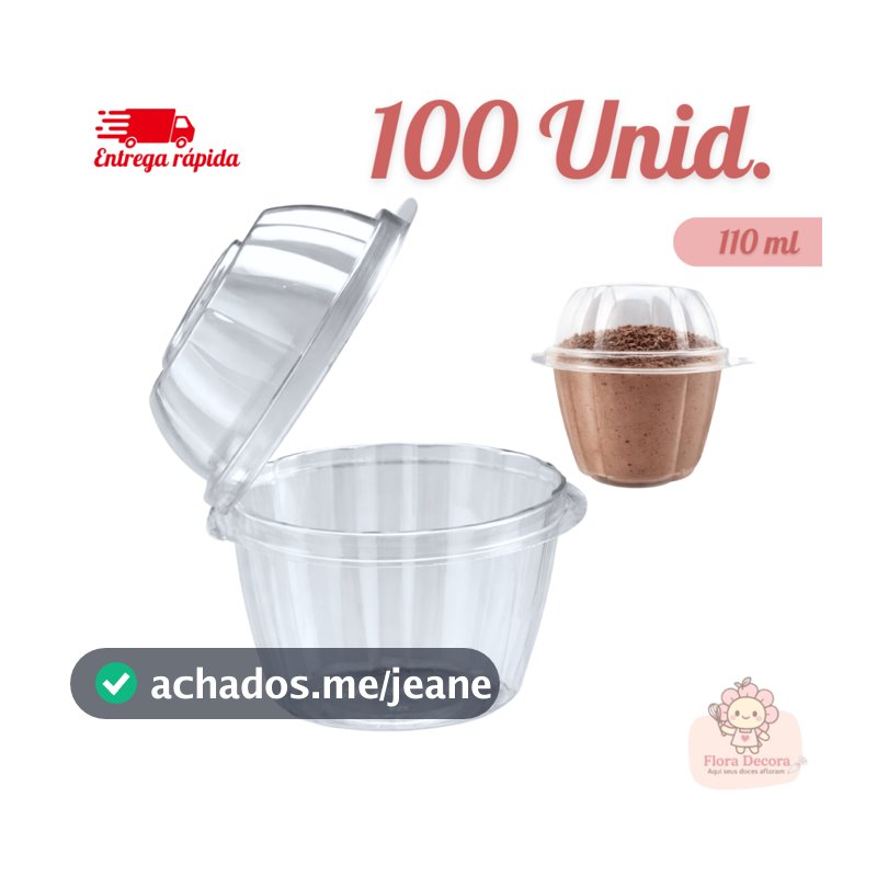 Embalagens Individuais Para Mousse com Tampa 100 Unidades 110ML NP110