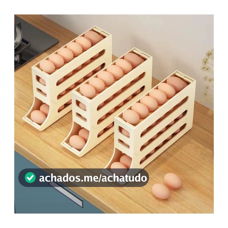 Suporte Organizador De Ovos Dispenser Para Geladeira Prático Anti-Queda Utensílios De Cozinha Original