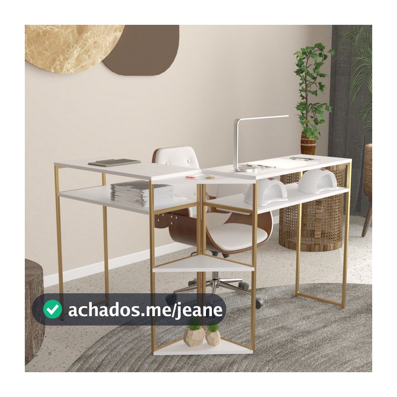 Mesa Para Manicure Em L Com Design Industrial