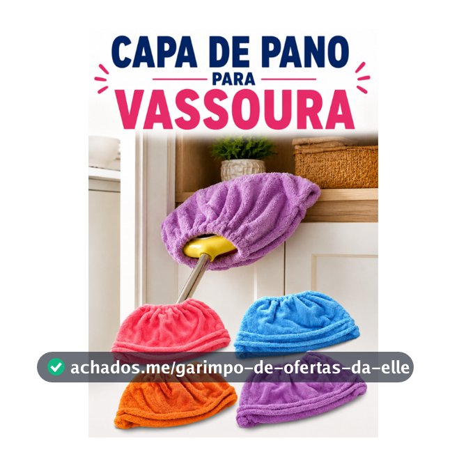 1, 2 ou 4 Capa De Pano Para Vassoura E Rodo Reutilizável De Microfibra Original Limpeza