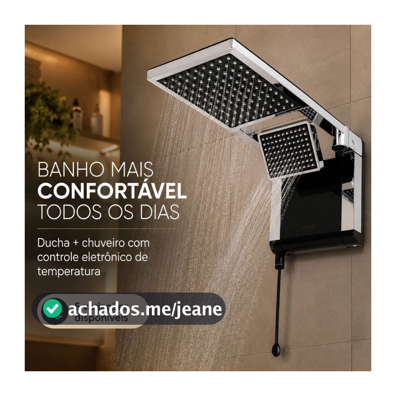 Chuveiro Acqua Duo Ultra Eletrônico Lorenzetti Jato Duplo e Controle de Temperatura 7800W 127V 220V