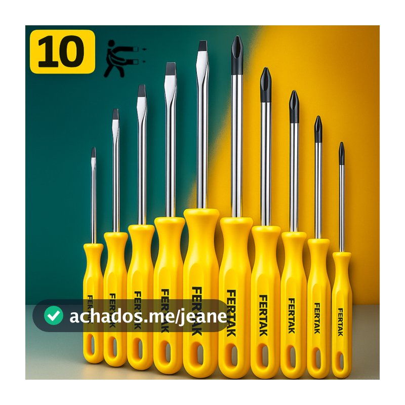 KIT 10 Chaves De Fenda E Philips Conjunto Peças Profissionais Imã Magnética Mais vendido.