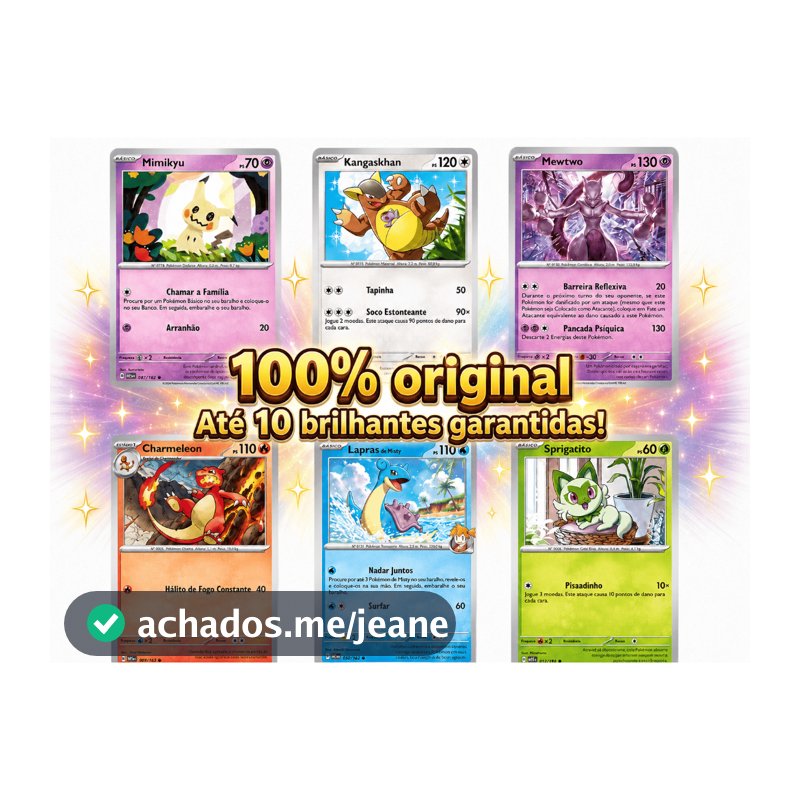 Lote Cartas pokemon até 110 cartas com Brilhantes garantidas originais
