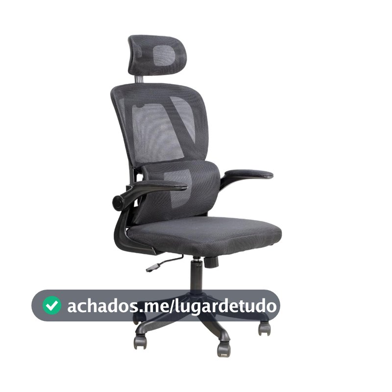 Cadeira Escritório Ergonômica Giratória Apoio Braços e Lombar Syberflex
