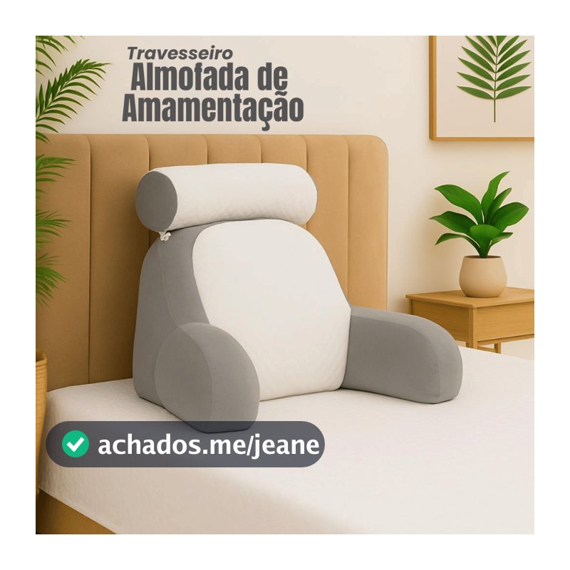 Travesseiro Almofada de Amamentação 45x60cm Encosto Ergonômico Antiácaro Hipoalergênico Confortável