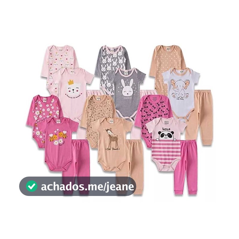 Kit C/18 Body Infantil bebê Trijunto Completo Kit Menina Menino