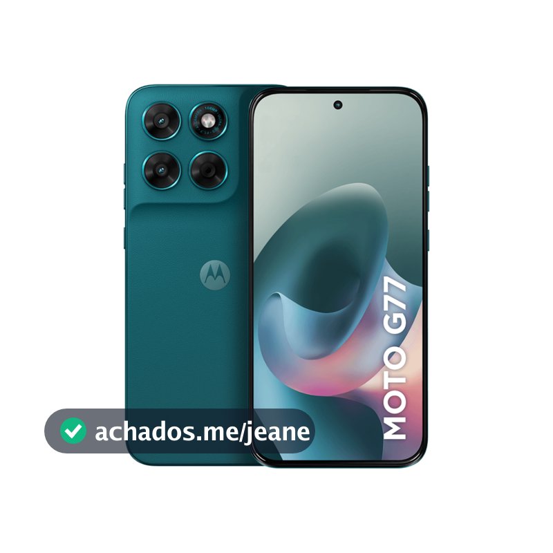 Smartphone Motorola Moto G77 256GB, 5G, 24GB RAM Boost, Tela de 6,8 Super HD, Câm. 108MP - Verde Escuro