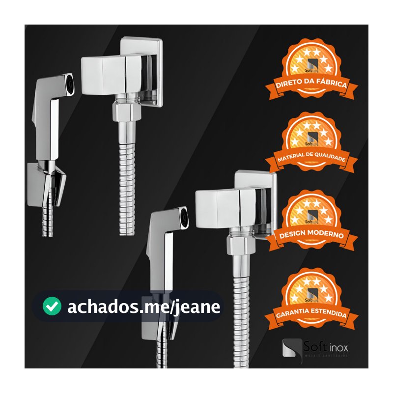Kit 2 Ducha Higiênica Chuveirinho Metal e ABS De Banheiro Privada Completa 1/4 De Volta Cromada Bidê