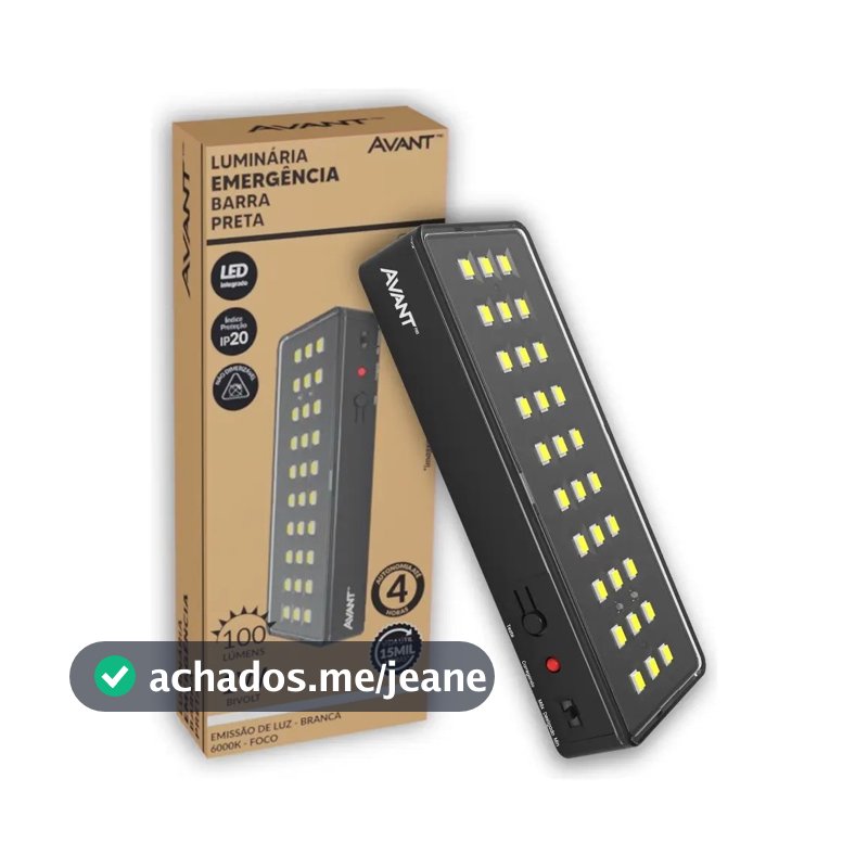 Luminária Emergência Lâmpada 30 Leds Recarregável Bivolt Luz Branca Fria 6500K Avant